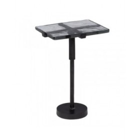 Tavolo aggiuntivo 41 x 32 x 59 cm Cristallo Nero Metallo