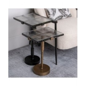 Tavolo aggiuntivo 41 x 32 x 59 cm Cristallo Nero Metallo