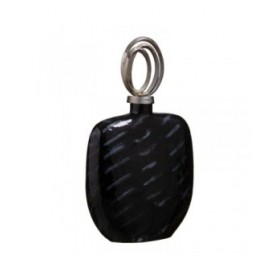 Vaso 28 x 14 x 48 cm Cristallo Nero Metallo Argento