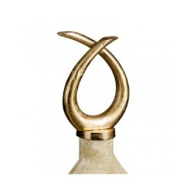 Vaso Cristallo Dorato Metallo Bianco 10 x 10 x 53 cm