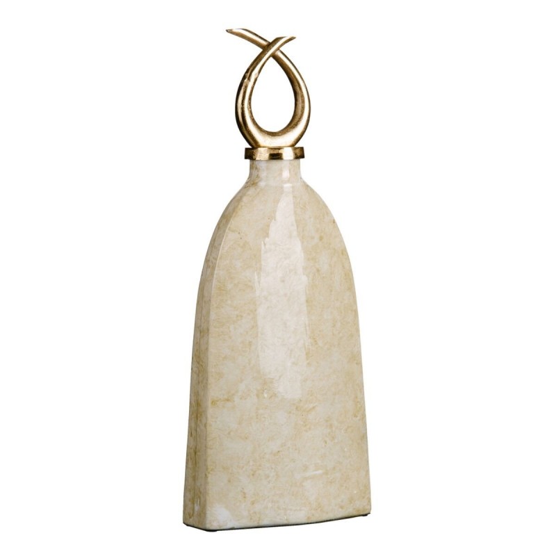 Vaso 24 x 13 x 64 cm Cristallo Dorato Metallo Bianco