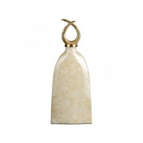 Vaso 24 x 13 x 64 cm Cristallo Dorato Metallo Bianco