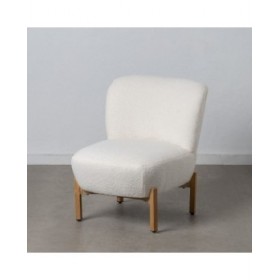 Poltrona 62 x 75 x 74 cm Tessuto Sintetico Metallo Bianco