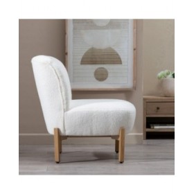 Poltrona 62 x 75 x 74 cm Tessuto Sintetico Metallo Bianco