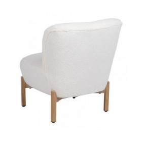 Poltrona 62 x 75 x 74 cm Tessuto Sintetico Metallo Bianco