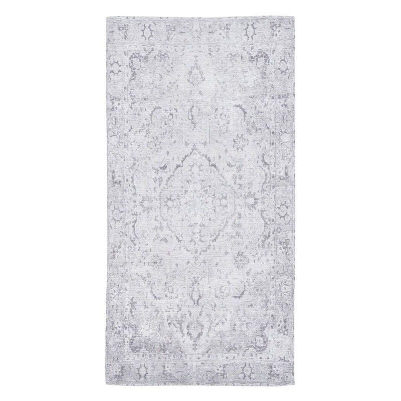 Tappeto 80 x 150 cm Grigio Poliestere Cotone