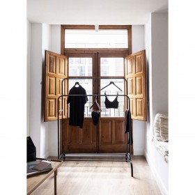 Attaccapanni da Terra Newlux Hangy Duo 30 Nero Metallo 115 x 50 x 150 cm