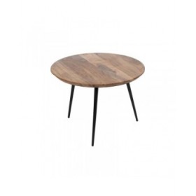 Set di 3 tavoli Nero Naturale 50 x 50 x 45 cm