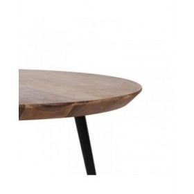 Set di 3 tavoli Nero Naturale 50 x 50 x 45 cm