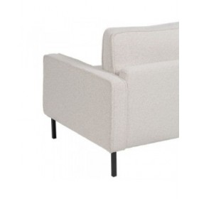 Divano 163 x 87 x 90 cm Tessuto Sintetico Beige Metallo
