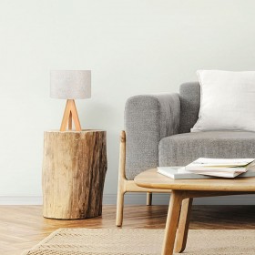 Lampada da tavolo EDM 32160 Legno Stoffa 18 x 18 x 30 cm E27