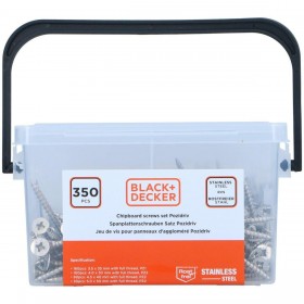 Kit di viti Black & Decker Pozidriv Legno 350 Pezzi
