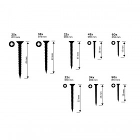Kit di viti Black & Decker Phillips Legno 332 Pezzi