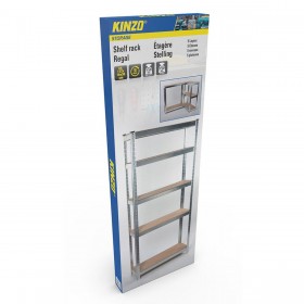 Scaffale Kinzo Legno Acciaio inossidabile 5 Mensole 750 kg 75 x 30 x 172 cm