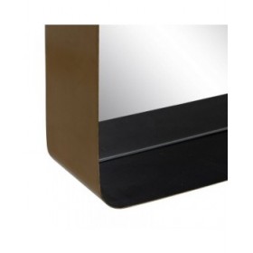 Specchio da parete Nero Dorato 40 x 12 x 60 cm