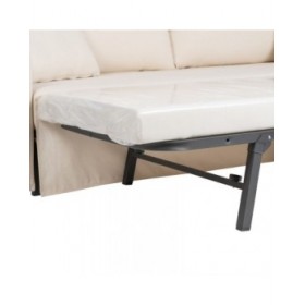 Divano Letto 200 x 94 x 86 cm Tessuto Sintetico Crema