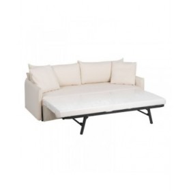 Divano Letto 200 x 94 x 86 cm Tessuto Sintetico Crema