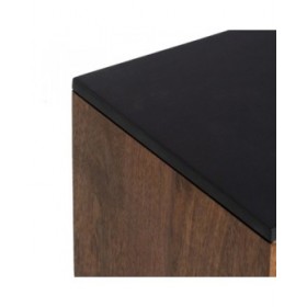 Comodino ABNER Marrone Nero Ferro Legno di mango 40 x 40 x 50 cm
