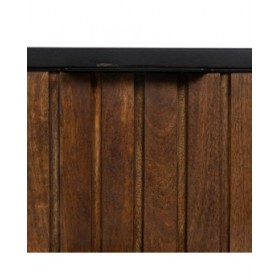 Comodino ABNER Marrone Nero Ferro Legno di mango 40 x 40 x 50 cm