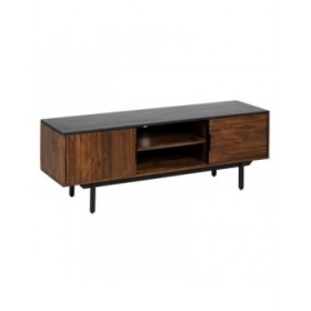 Mobile TV ABNER Marrone Nero Ferro Legno di mango 140 x 40 x 50 cm
