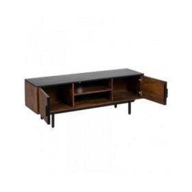Mobile TV ABNER Marrone Nero Ferro Legno di mango 140 x 40 x 50 cm