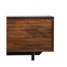 Mobile TV ABNER Marrone Nero Ferro Legno di mango 140 x 40 x 50 cm