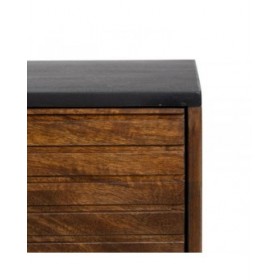 Mobile TV ABNER Marrone Nero Ferro Legno di mango 140 x 40 x 50 cm