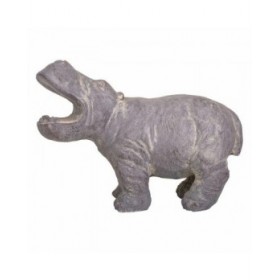 Statua Decorativa Alexandra House Living Grigio Magnesio Ippopotamo 26 x 40 x 35 cm