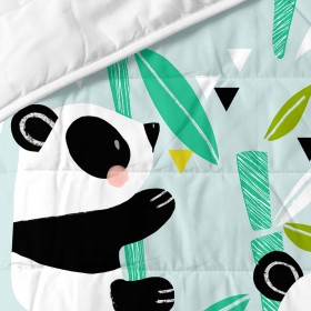 Trapunta HappyFriday Moshi Moshi Azzurro 180 x 260 cm Panda