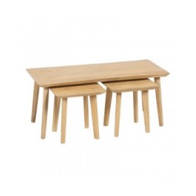 Set di 3 tavoli Naturale 110 x 50 x 45 cm