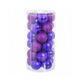 Palle di Natale Viola Plastica Porporina 6 x 6 x 6 cm (30 Unità)