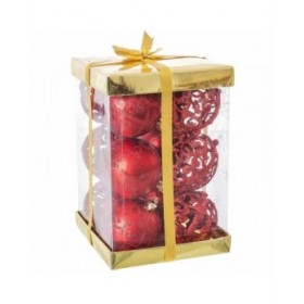 Palle di Natale Rosso Plastica 6 x 6 x 6 cm (12 Unità)