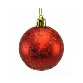Palle di Natale Rosso Plastica 6 x 6 x 6 cm (12 Unità)