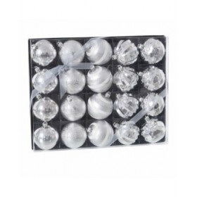 Palle di Natale Argentato Plastica 6 x 6 x 6 cm (20 Unità)