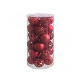 Palle di Natale Rosso Plastica 5 x 5 x 5 cm (30 Unità)