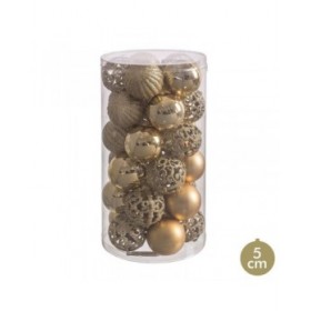 Palle di Natale Dorato Plastica 5 x 5 x 5 cm (30 Unità)