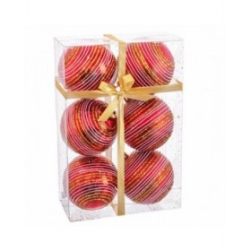 Palle di Natale Rosso Plastica Spirale 8 x 8 x 8 cm (6 Unità)
