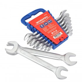 Set di chiavi poligonali doppie aperte Workpro 9 Pezzi