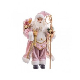 Decorazione Natalizia Rosa Plastica Poliresina Tessuto 45 cm