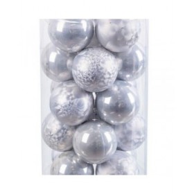 Palle di Natale Argentato Plastica 6 x 6 x 6 cm (20 Unità)