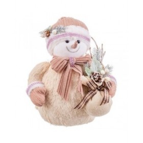 Decorazione Natalizia Multicolore Plastica Polyfoam Tessuto Pupazzo di Neve 25 x 20 x 32 cm