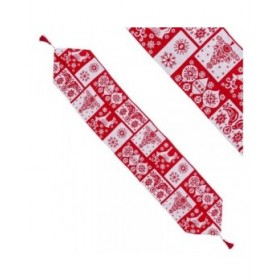 Runner da Tavolo Natale Bianco Rosso Poliestere 180 x 33 cm