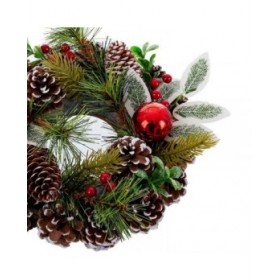 Ghirlanda di Natale Rosso Verde Multicolore Plastica Foam Ananas 22 x 22 cm