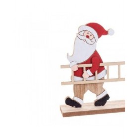 Decorazione Natalizia Multicolore Legno Babbo Natale 14,5 x 5 x 19 cm