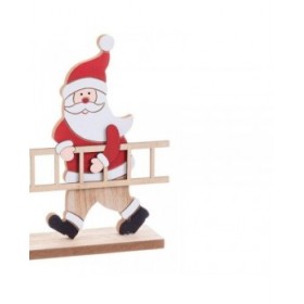 Decorazione Natalizia Multicolore Legno Babbo Natale 14,5 x 5 x 19 cm