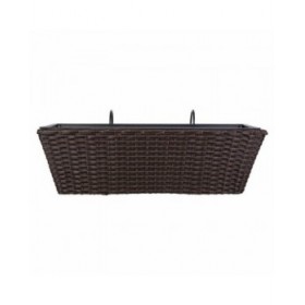Vaso per ringhiera Alexandra House Living Marrone Ferro Rattan Plastica 20 x 19 x 61 cm