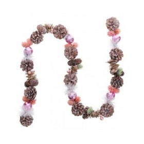 Ghirlanda di Natale Bianco Rosa Plastica Foam Ananas 150 cm