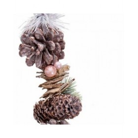 Ghirlanda di Natale Bianco Rosa Plastica Foam Ananas 150 cm