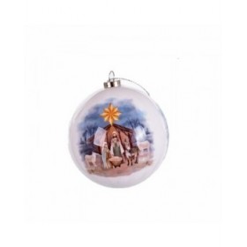 Palle di Natale Multicolore Carta Polyfoam Natività/Presepe 7,5 x 7,5 x 7,5 cm (14 Unità)