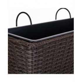 Vaso per ringhiera Alexandra House Living Marrone Ferro Rattan Plastica 20 x 19 x 61 cm
